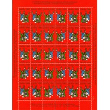 1985 - Grønland - Julemærkeark - 1-side takket - Ufoldet - "Grønlænderfamilie med...".